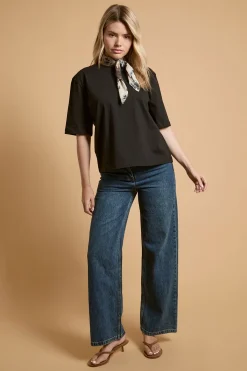 Oasis T-shirt Avec Foulard Imprimé Patchwork Au Col<Femme Tops