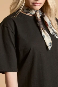 Oasis T-shirt Avec Foulard Imprimé Patchwork Au Col<Femme Tops
