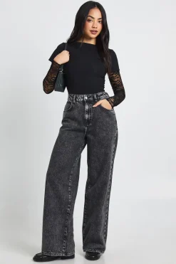 boohoo T-shirt Baby à Manches en Dentelle<Femme Satin Et Dentelle|Tops