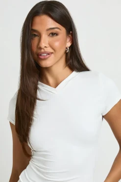 boohoo T-shirt Baby Tee En Maille Mate À Encolure En V<Femme Tops