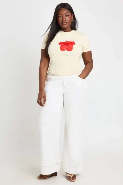 boohoo T-shirt Baby Tee Grande Taille À Imprimé Floral<Femme Tops