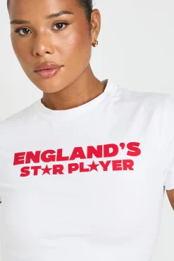 T-shirt Baby Tee Grande Taille Imprimé Star Player England