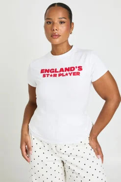 T-shirt Baby Tee Grande Taille Imprimé Star Player England