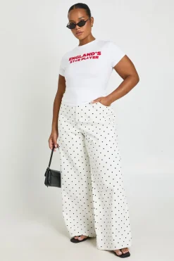 T-shirt Baby Tee Grande Taille Imprimé Star Player England
