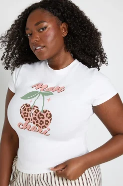 boohoo T-shirt Baby Tee Imprimé Plus Mon Chéri<Femme Tops