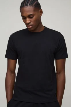 T-shirt basique ajusté à encolure ronde