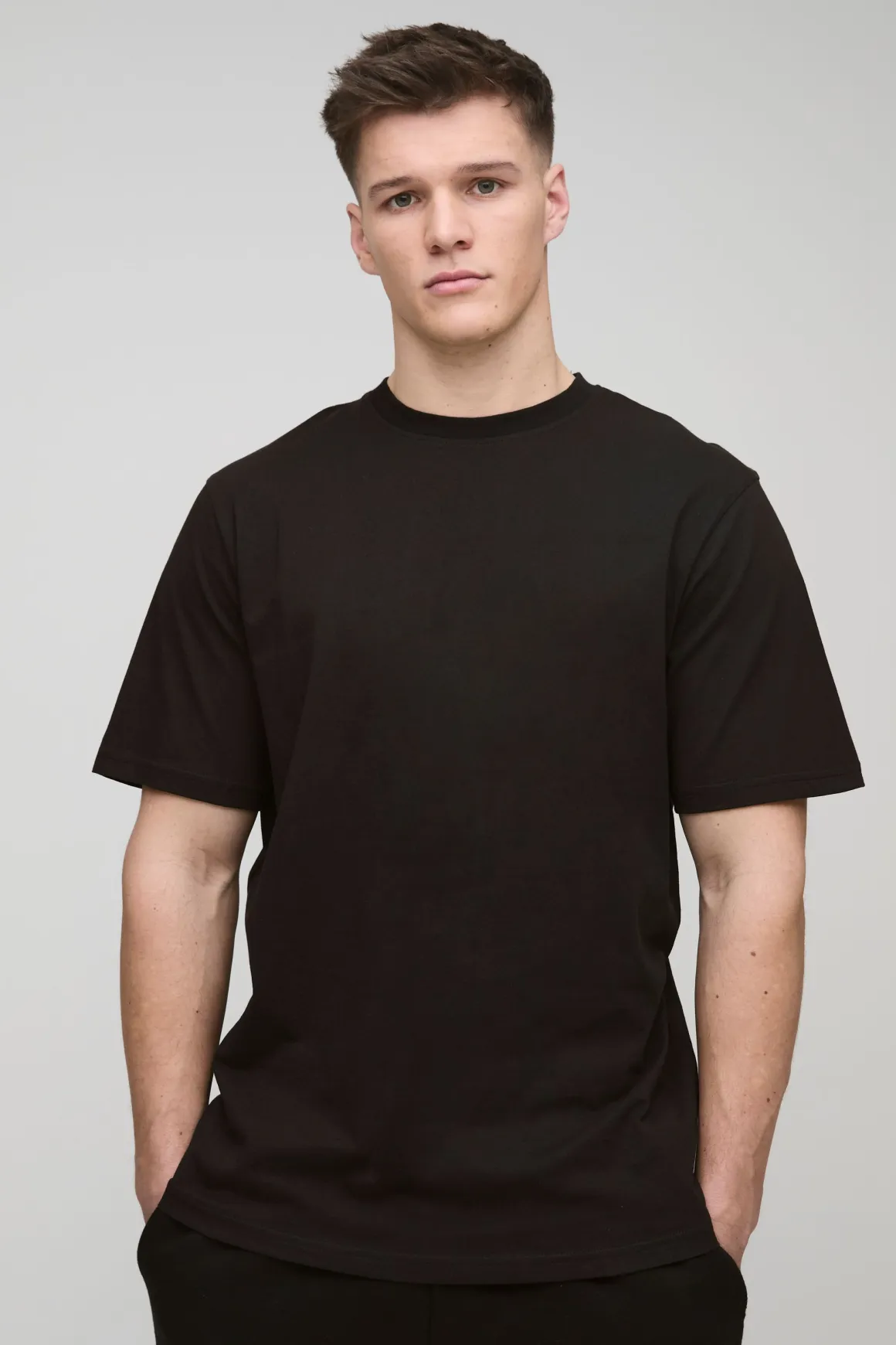 T-shirt basique à col rond, coupe régulière pour grande taille