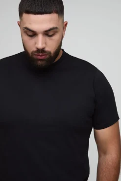 boohooMAN T-shirt basique à coupe ajustée Plus Slim Fit<Homme Tout Afficher|T-Shirts Grande Taille