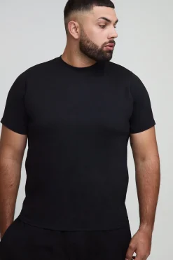 boohooMAN T-shirt basique à coupe ajustée Plus Slim Fit<Homme Tout Afficher|T-Shirts Grande Taille