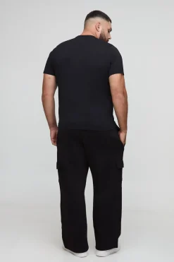 boohooMAN T-shirt basique à coupe ajustée Plus Slim Fit<Homme Tout Afficher|T-Shirts Grande Taille