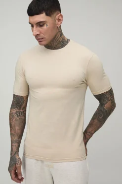 T-shirt basique à coupe musclée pour personnes grandes