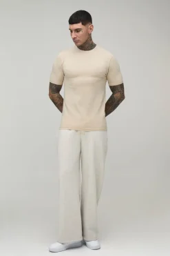 T-shirt basique à coupe musclée pour personnes grandes