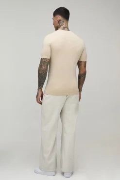 T-shirt basique à coupe musclée pour personnes grandes