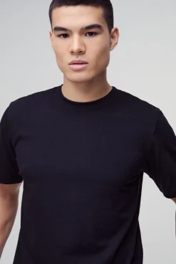 boohooMAN T-shirt basique à coupe régulière à col rond<Homme T-Shirts|Essentiels