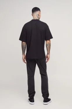 boohooMAN T-shirt basique grand et ample à col allongé<Homme Tout Afficher|Tout Afficher
