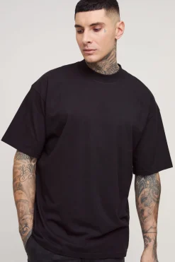 boohooMAN T-shirt basique grand et ample à col allongé<Homme Tout Afficher|Tout Afficher