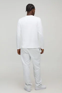 boohooMAN T-shirt basique à manches longues, coupe régulière, col rond<Homme T-Shirts|Essentiels