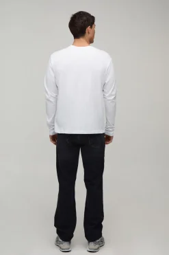 boohooMAN T-Shirt Basique à Manches Longues Col Rond Coupe Regular<Homme Tout Afficher|T-Shirts Grande Taille