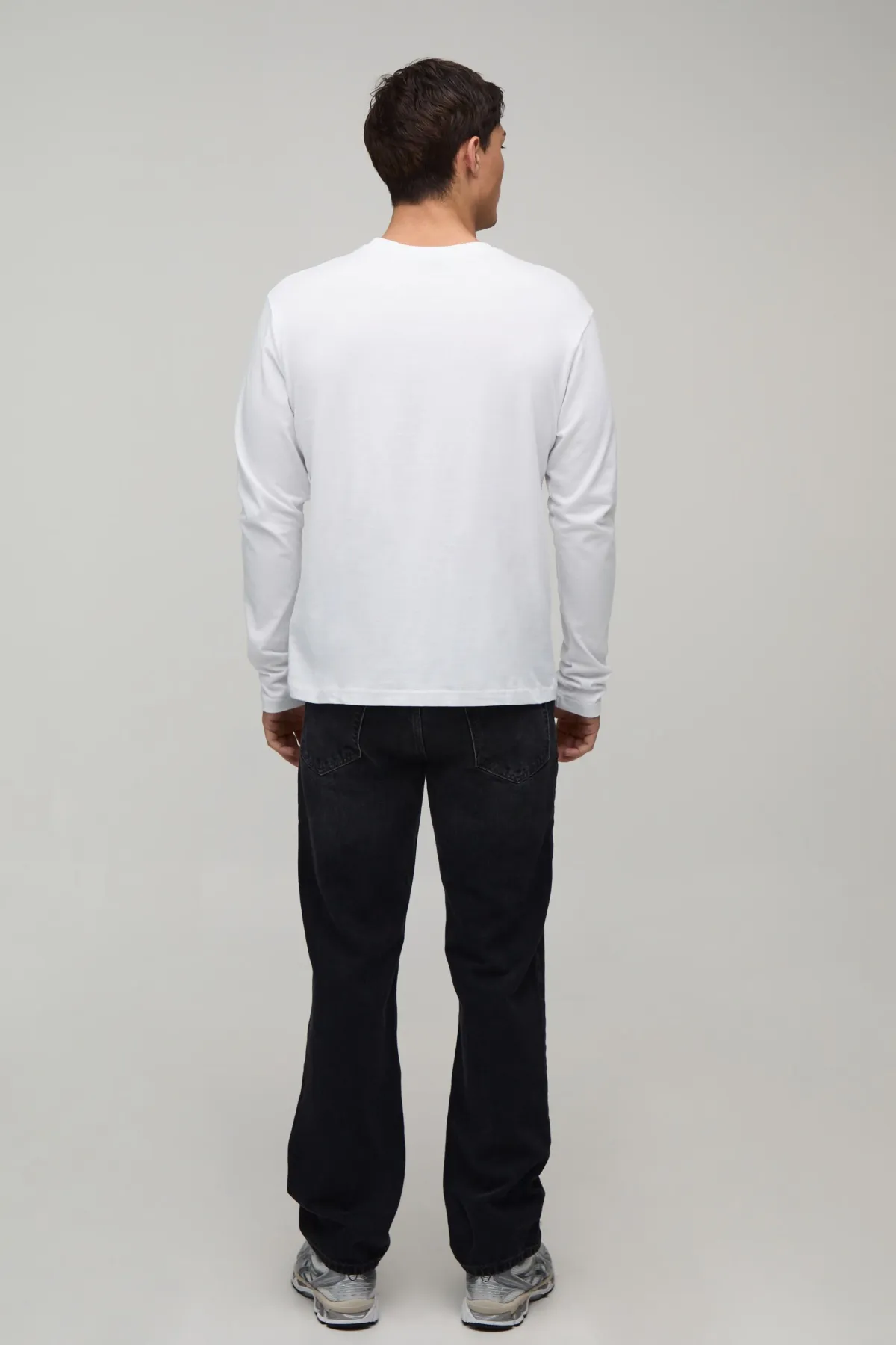 boohooMAN T-Shirt Basique à Manches Longues Col Rond Coupe Regular<Homme Tout Afficher|T-Shirts Grande Taille