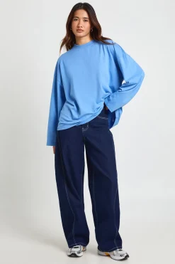 T-shirt Basique À Manches Longues Oversize