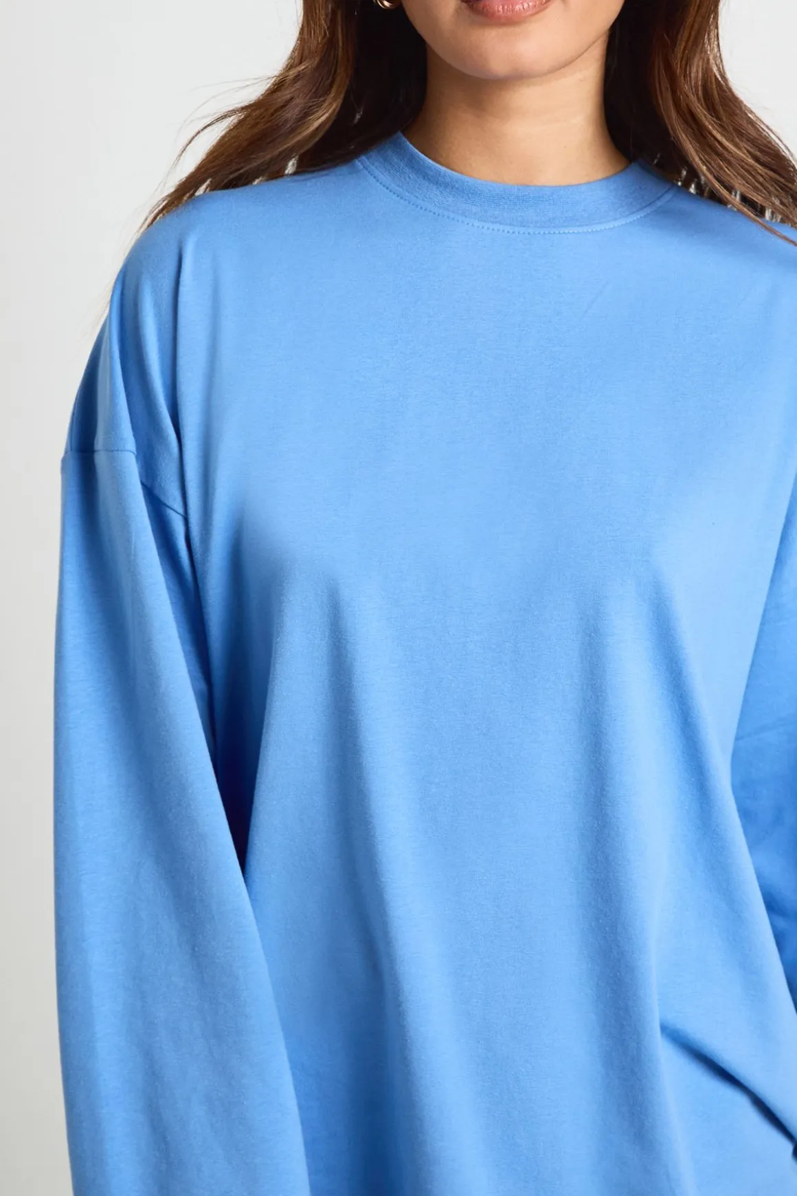 T-shirt Basique À Manches Longues Oversize