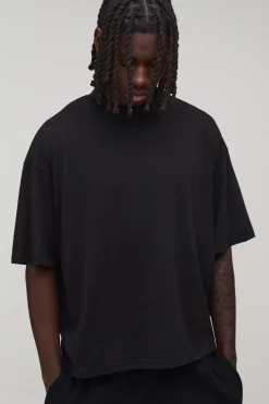 boohooMAN T-Shirt Basique Oversize Boxy à Col Étendu<Homme T-Shirts|Essentiels