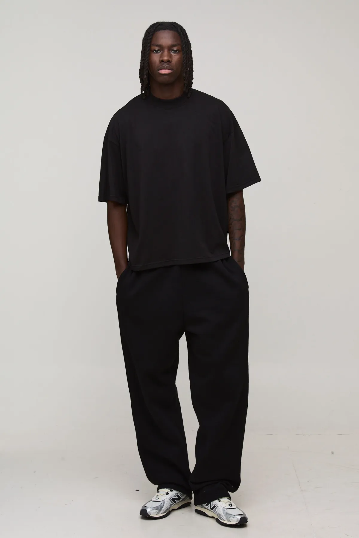boohooMAN T-Shirt Basique Oversize Boxy à Col Étendu<Homme T-Shirts|Essentiels