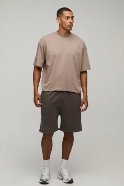 boohooMAN T-shirt Basique Oversize Col Rond Coupe Boxy<Homme T-Shirts|Essentiels