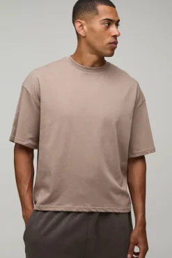 boohooMAN T-shirt Basique Oversize Col Rond Coupe Boxy<Homme T-Shirts|Essentiels