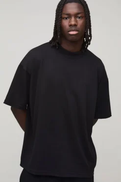 T-Shirt Basique Oversize à Col Étendu
