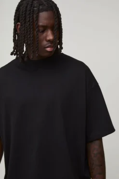 T-Shirt Basique Oversize à Col Étendu