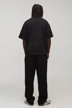T-Shirt Basique Oversize à Col Étendu