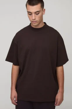 boohooMAN T-shirt basique oversize à col étendu<Homme Tout Afficher|T-Shirts Grande Taille