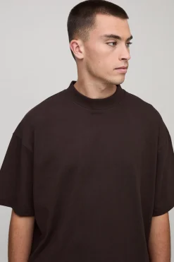 boohooMAN T-shirt basique oversize à col étendu<Homme Tout Afficher|T-Shirts Grande Taille