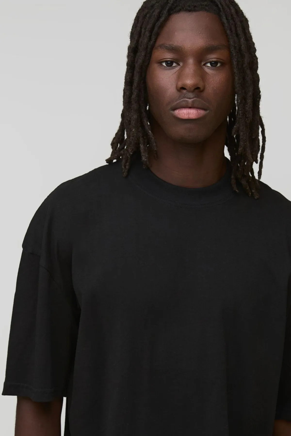 boohooMAN T-shirt basique oversize à coupe boxy, col rond<Homme T-Shirts|Essentiels