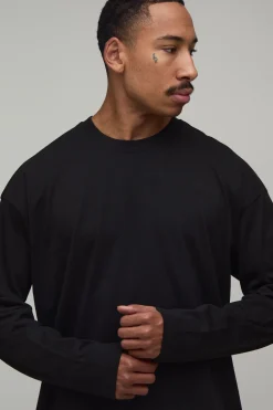 T-Shirt Basique Oversize à Manches Longues et Col Rond