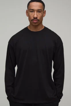 T-Shirt Basique Oversize à Manches Longues et Col Rond