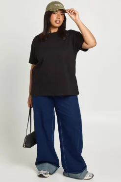 boohoo T-shirt Basique Oversize À Manches Courtes Plus<Femme Basiques|Tops