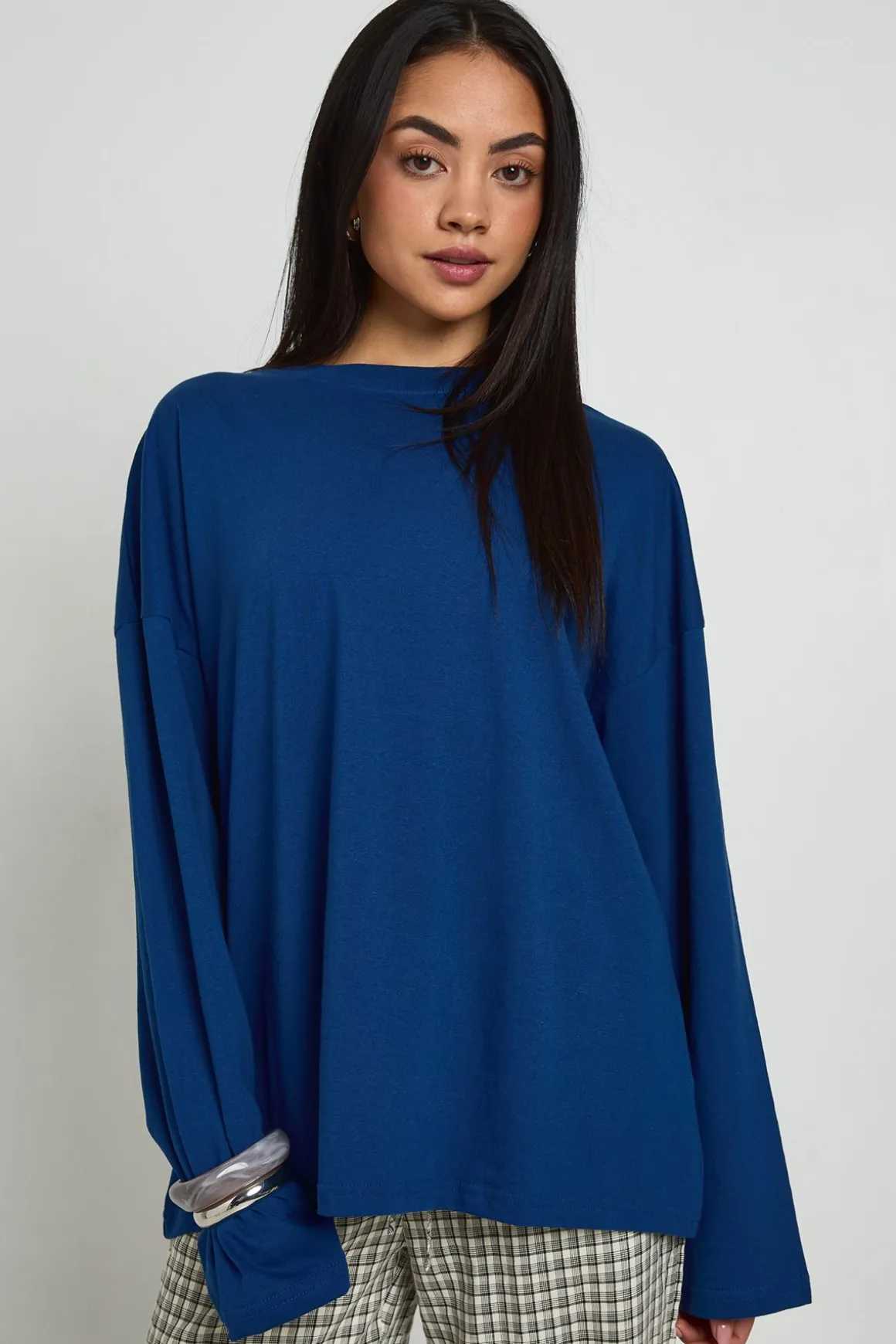 T-shirt Basique Oversize À Manches Longues