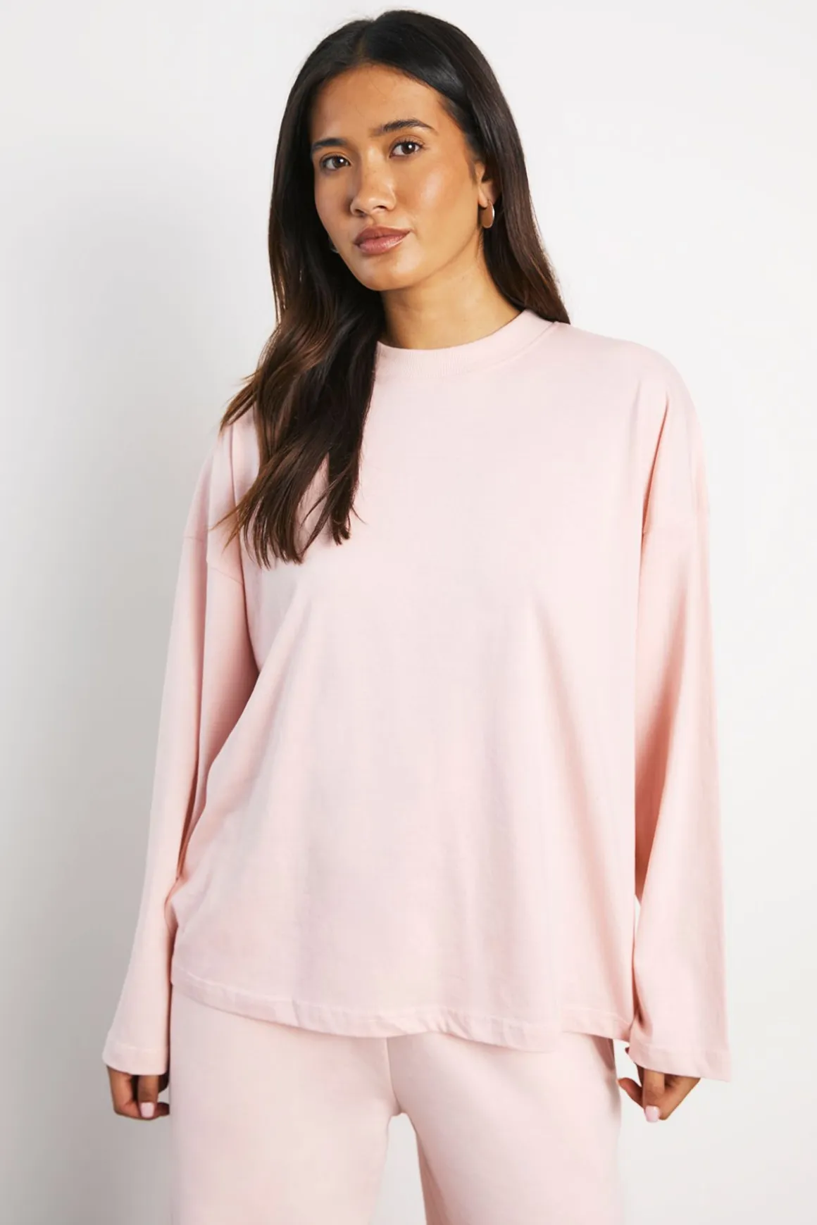 T-shirt Basique Oversize À Manches Longues