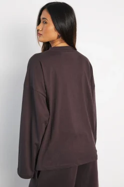 boohoo T-shirt Basique Oversize À Manches Longues<Femme Basiques|Tops