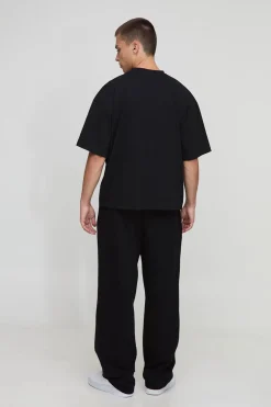 T-shirt basique surdimensionné à col rond et coupe boxy