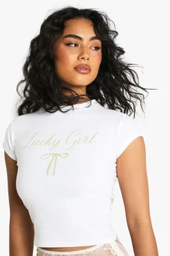 T-shirt Bébé Imprimé Nœud Lucky Girl Saint-patrick