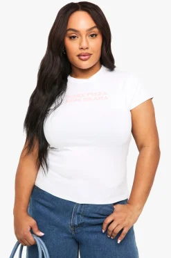 T-shirt bébé « Plus de pizza, moins de drame »