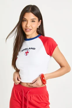 T-shirt Bébé Raglan Contrasté Football Angleterre