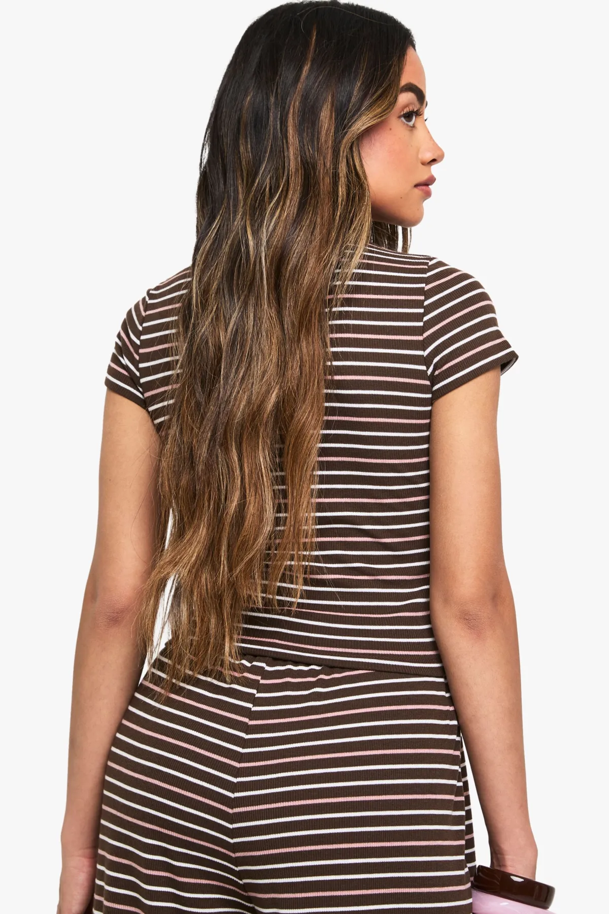 boohoo T-shirt bébé rayé<Femme Looks Chocolat|Looks Preppy
