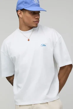 boohooMAN T-shirt Ample Coupe Boxy Imprimé Amalfi<Homme T-Shirts Impriméstendances|T-Shirts