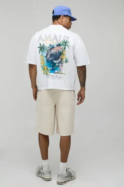boohooMAN T-shirt Ample Coupe Boxy Imprimé Amalfi<Homme T-Shirts Impriméstendances|T-Shirts