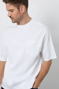 Burton T-Shirt Blanc Col Rond Oversize<Homme T-Shirts