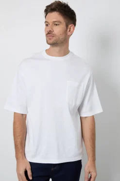Burton T-Shirt Blanc Col Rond Oversize<Homme T-Shirts
